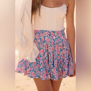 Promesa Floral Blue and Pink Women's Skirt